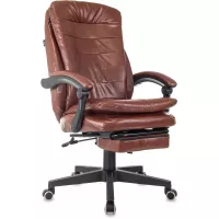 Кресло руководителя Бюрократ T-9950MSG-F коричневый экокожа крестов. пластик подст.для ног