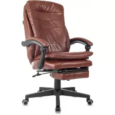 Кресло руководителя Бюрократ T-9950MSG-F коричневый экокожа крестов. пластик подст.для ног