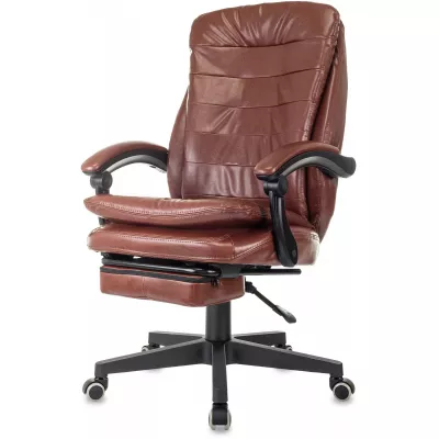 Кресло руководителя Бюрократ T-9950MSG-F коричневый экокожа крестов. пластик подст.для ног