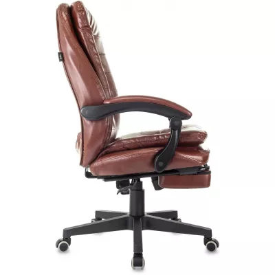 Кресло руководителя Бюрократ T-9950MSG-F коричневый экокожа крестов. пластик подст.для ног