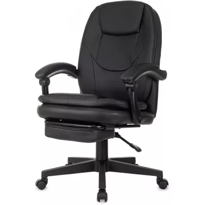 Кресло руководителя Бюрократ CH-868N-BF черный экокожа крестов. пластик подст.для ног