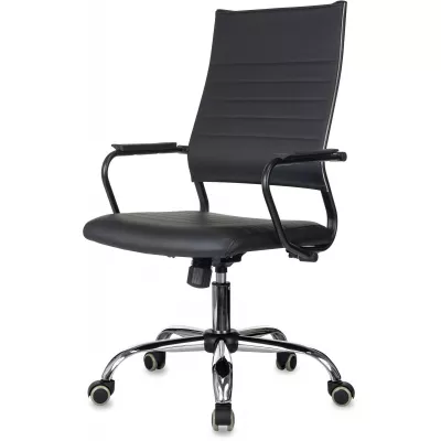 Кресло руководителя Бюрократ CH BALANCE SL Line черный экокожа крестов. металл хром