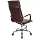 Кресло руководителя Бюрократ Ch-993 коричневый экокожа крестов. металл хром