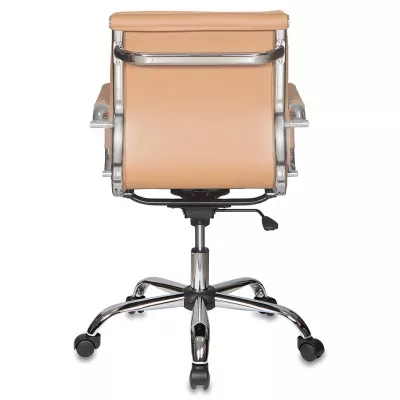 Кресло руководителя Бюрократ Ch-993-Low светло-коричневый экокожа низк.спин. крестов. металл хром