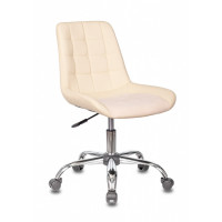 Кресло Бюрократ CH-350SL светло-бежевый текстиль/экокожа крестов. металл хром