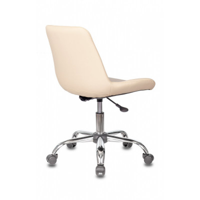 Кресло Бюрократ CH-350SL светло-бежевый текстиль/экокожа крестов. металл хром