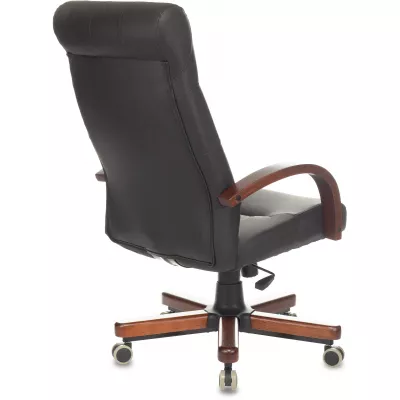 Кресло руководителя Бюрократ T-9928WALNUT/ECO черный экокожа крестов. металл/дерево