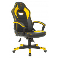 Кресло игровое Zombie GAME 16 черный/желтый ткань/эко.кожа крестов. пластик