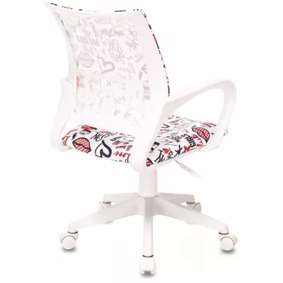 Кресло детское Бюрократ BUROKIDS 1 W мультиколор красные губы крестов. пластик пластик белый