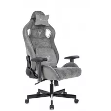 Кресло игровое Knight Outrider серый Light-19 с подголов. крестов. металл