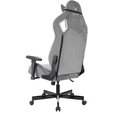 Кресло игровое Knight Outrider серый Light-19 с подголов. крестов. металл