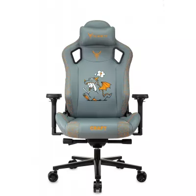 Кресло игровое Knight Craft Dragon серый экокожа крестов. металл