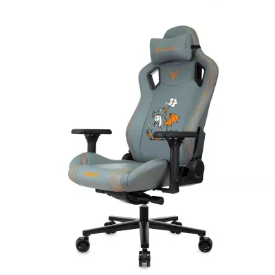 Кресло игровое Knight Craft Dragon серый экокожа крестов. металл