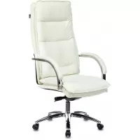 Кресло руководителя Бюрократ T-9927SL слоновая кость кожа крестов. хром