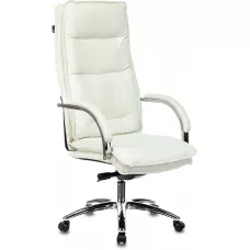 Кресло руководителя Бюрократ T-9927SL слоновая кость кожа крестов. хром