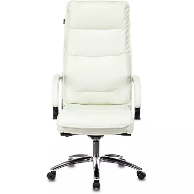 Кресло руководителя Бюрократ T-9927SL слоновая кость кожа крестов. хром