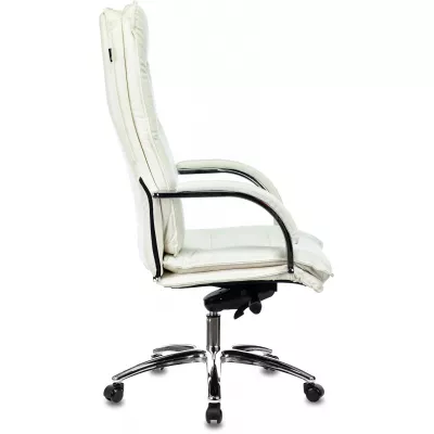 Кресло руководителя Бюрократ T-9927SL слоновая кость кожа крестов. хром