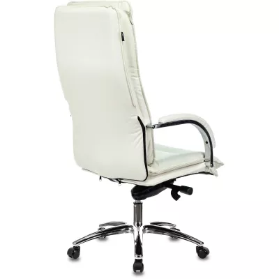 Кресло руководителя Бюрократ T-9927SL слоновая кость кожа крестов. хром