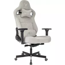 Кресло игровое Knight Hunter светло-серый Alfa 05 искусственная замша крестов. металл