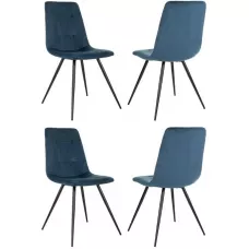 Стул для дома Бюрократ CH-K1_4 комплект 4шт синий Holland 58 металл черный на ножках (CH-K1_1/HL58_4)