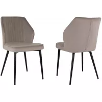 Стул для дома Бюрократ CH-K5_2 комплект 2шт т.бежевый Holland 61 металл черный на ножках (CH-K5_1/HL61_2)