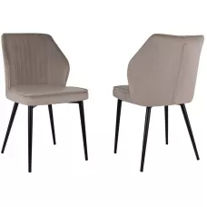 Стул для дома Бюрократ CH-K5_2 комплект 2шт т.бежевый Holland 61 металл черный на ножках (CH-K5_1/HL61_2)