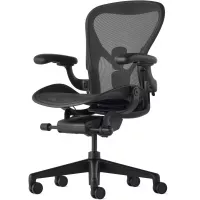 Кресло эргономичное Herman Miller Aeron C Large черный сетка с подголов. крестов. пластик