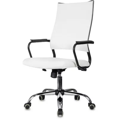 Кресло руководителя Бюрократ CH BALANCE SL Line белый экокожа крестов. металл хром