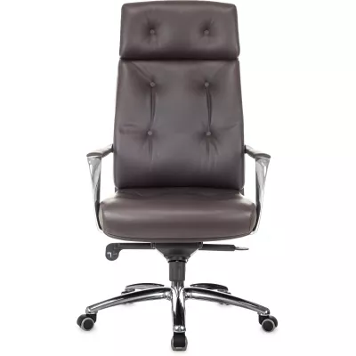 Кресло руководителя Бюрократ _DAO коричневый кожа крестов. алюминий