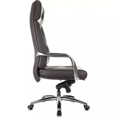 Кресло руководителя Бюрократ _DAO коричневый кожа крестов. алюминий