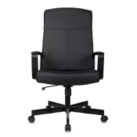 Кресло руководителя Бюрократ DOMINUS черный экокожа крестов. металл