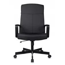 Кресло руководителя Бюрократ DOMINUS черный экокожа крестов. металл