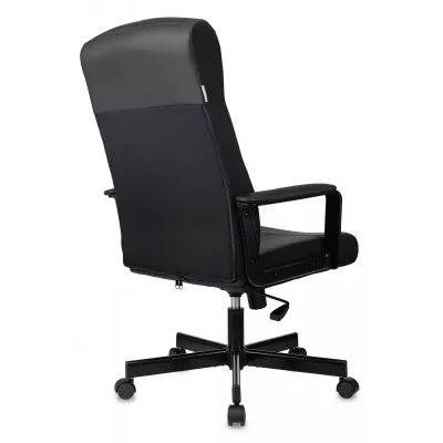 Кресло руководителя Бюрократ DOMINUS черный экокожа крестов. металл