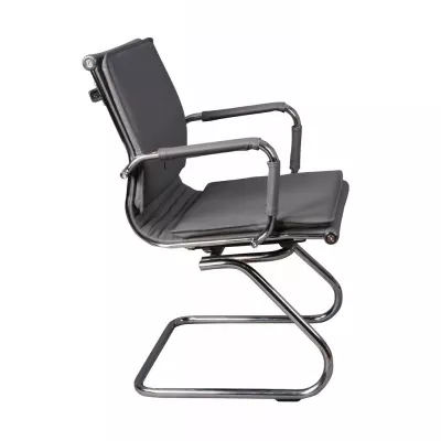 Кресло Бюрократ CH-993-Low-V серый экокожа низк.спин. полозья металл хром