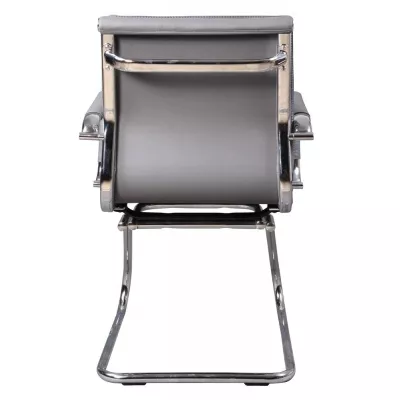 Кресло Бюрократ CH-993-Low-V серый экокожа низк.спин. полозья металл хром