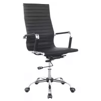 Кресло руководителя Бюрократ CH-883 черный экокожа крестов. металл хром