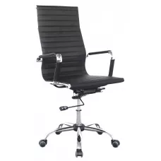 Кресло руководителя Бюрократ CH-883 черный экокожа крестов. металл хром