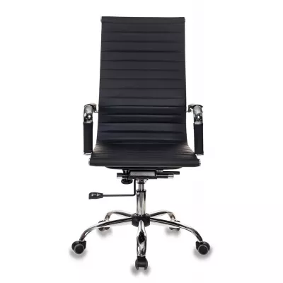 Кресло руководителя Бюрократ CH-883 черный экокожа крестов. металл хром