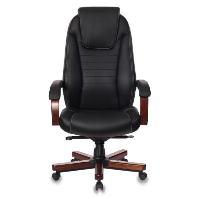 Кресло руководителя Бюрократ T-9923WALNUT черный кожа крестов. металл/дерево