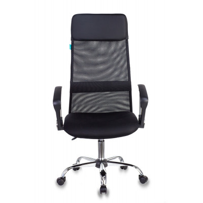 Кресло руководителя Бюрократ KB-6N черный TW-01 TW-11 сетка/ткань с подголов. крестов. металл хром