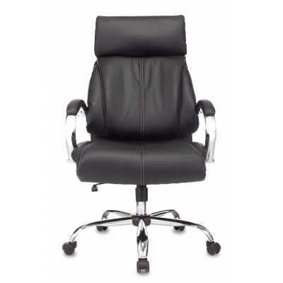 Кресло руководителя Бюрократ T-9904NSL черный экокожа крестов. металл хром