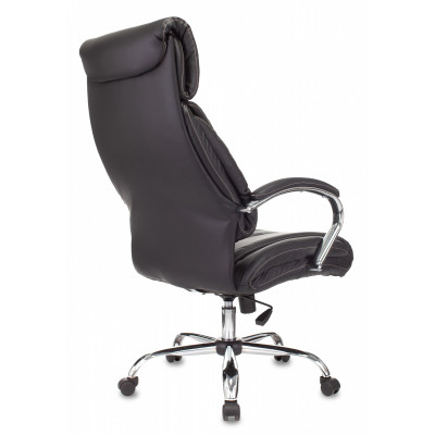 Кресло руководителя Бюрократ T-9904NSL черный экокожа крестов. металл хром