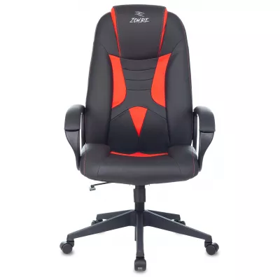 Кресло игровое Zombie 8 черный/красный экокожа крестов. пластик