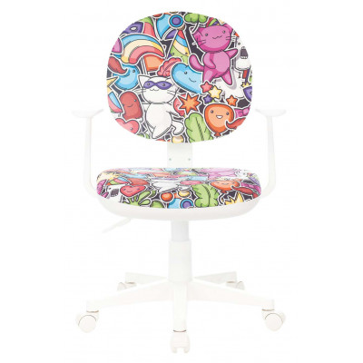 Кресло детское Бюрократ CH-W356AXSN мультиколор маскарад крестов. пластик пластик белый