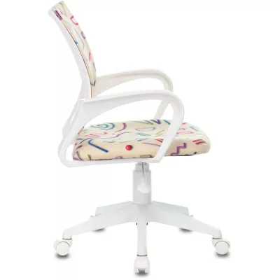 Кресло детское Бюрократ BUROKIDS 1 W песочный Sticks 02 крестов. пластик пластик белый