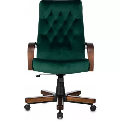 Кресло руководителя Бюрократ T-9928WALNUT Fabric зеленый Italia Green крестов. металл/дерево