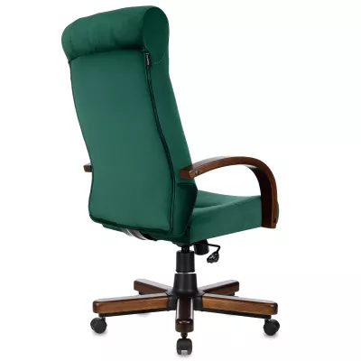 Кресло руководителя Бюрократ T-9928WALNUT Fabric зеленый Italia Green крестов. металл/дерево
