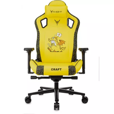 Кресло игровое Knight Craft Dragon желтый экокожа крестов. металл