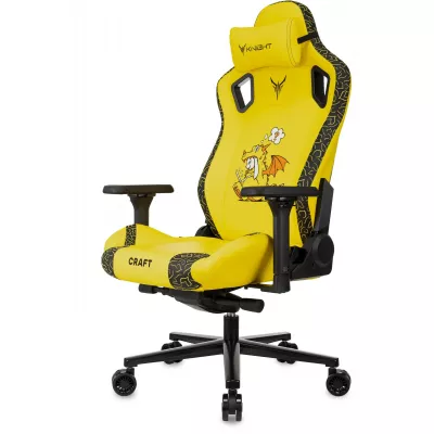 Кресло игровое Knight Craft Dragon желтый экокожа крестов. металл