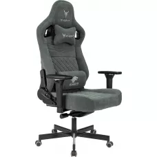 Кресло игровое Knight Hunter серый Alfa 44 искусственная замша крестов. металл